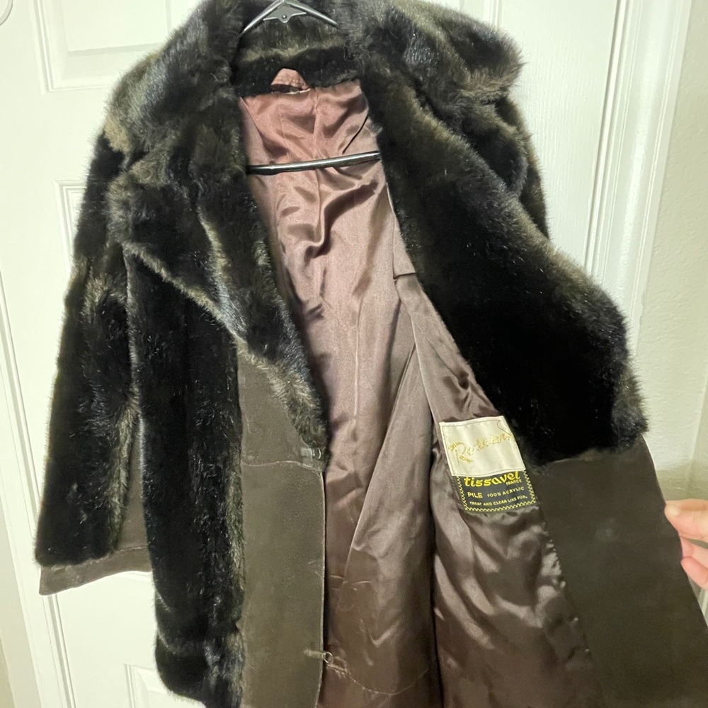 Tissavel of France Dark Brown Teddy Jacket - Picture 12 of 14